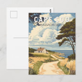 Cape Cod Massachusetts Reis Kunst Vintage Briefkaart (Voorkant / Achterkant)