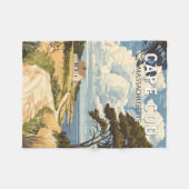 Cape Cod Massachusetts Reis Kunst Vintage Fleece Deken (Voorkant (Horizontaal))