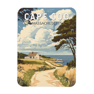 Cape Cod Massachusetts Reis Kunst Vintage Magneet