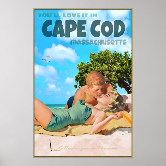 Cape Cod Massachusetts Reisposter Marilyn Poster (Voorkant)