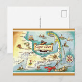 Cape Cod Massachusetts retro Postcard Briefkaart (Voorkant / Achterkant)