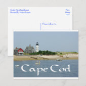 Cape Cod, Massachusetts - Sandy Neck Lighthouse Briefkaart (Voorkant / Achterkant)