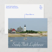 Cape Cod, Massachusetts - Sandy Neck Lighthouse Briefkaart (Voorkant / Achterkant)