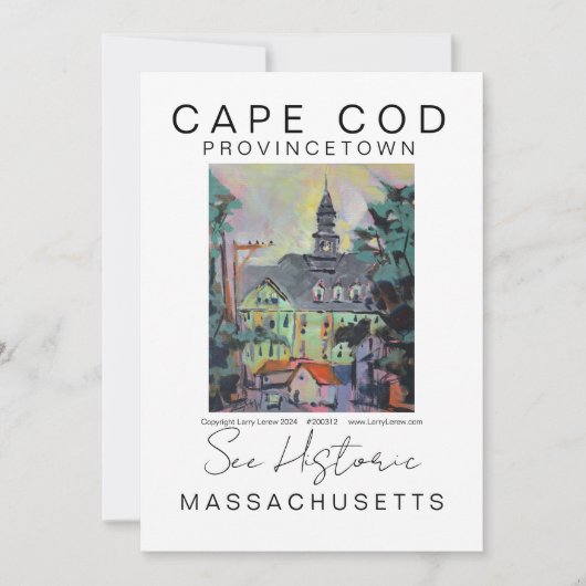 CAPE COD MASSACHUSETTS SCHILDERACHTIG REISPOSTER BEDANKKAART (Voorkant)