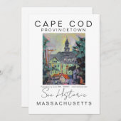 CAPE COD MASSACHUSETTS SCHILDERACHTIG REISPOSTER BEDANKKAART (Voorkant / Achterkant)