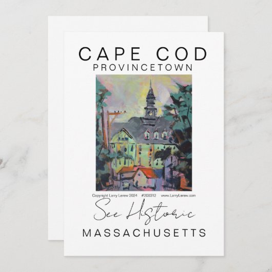 CAPE COD MASSACHUSETTS SCHILDERACHTIG REISPOSTER BEDANKKAART (Voorkant / Achterkant)