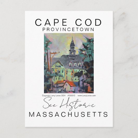 CAPE COD MASSACHUSETTS SCHILDERACHTIG REISPOSTER BRIEFKAART (Voorkant)