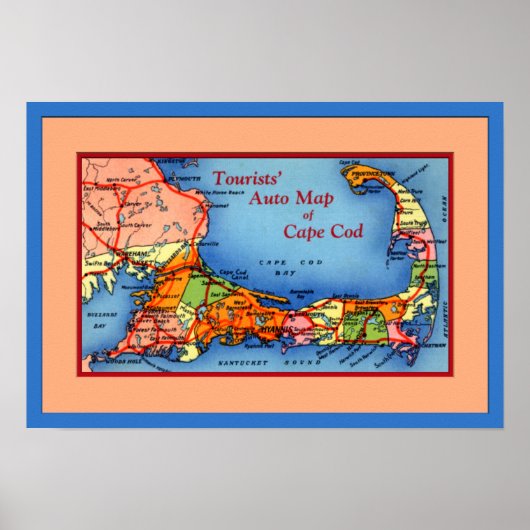 Cape Cod Massachusetts toeristen automatisch toewi Poster (Voorkant)