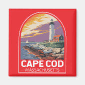 Cape Cod Massachusetts Travel Art Embleem Magneet (Voorkant)