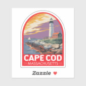 Cape Cod Massachusetts Travel Art Embleem Sticker (Vel)