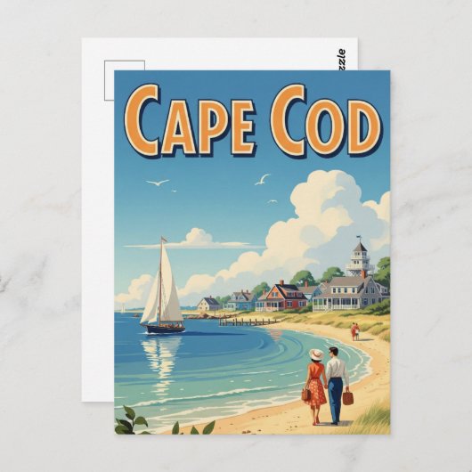 Cape Cod Massachusetts Travel Briefkaart (Voorkant / Achterkant)