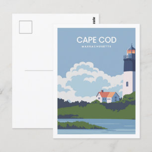 Cape Cod Massachusetts Travel Place Illustratie Briefkaart