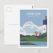 Cape Cod Massachusetts Travel Place Illustratie Briefkaart (Voorkant / Achterkant)