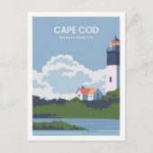 Cape Cod Massachusetts Travel Place Illustratie Briefkaart (Voorkant)