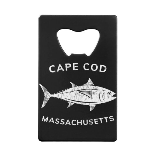 Cape Cod Massachusetts Tuna Creditkaart Flessenopener (Voorkant)