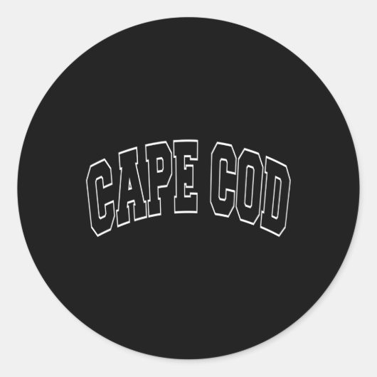 Cape Cod Massachusetts Varsity Stijl Zwart Tekst Ronde Sticker (Voorkant)