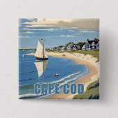 Cape Cod Massachusetts Vierkante Button 5,1 Cm (Voorkant)
