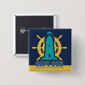 Cape Cod Massachusetts Vierkante Button 5,1 Cm (Voorkant /achterkant)