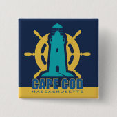 Cape Cod Massachusetts Vierkante Button 5,1 Cm (Voorkant)