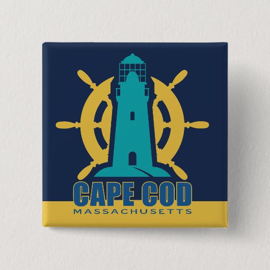 Cape Cod Massachusetts Vierkante Button 5,1 Cm (Voorkant)