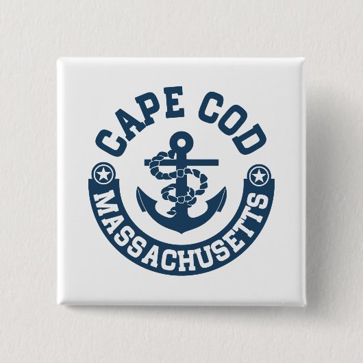 Cape Cod Massachusetts Vierkante Button 5,1 Cm (Voorkant)