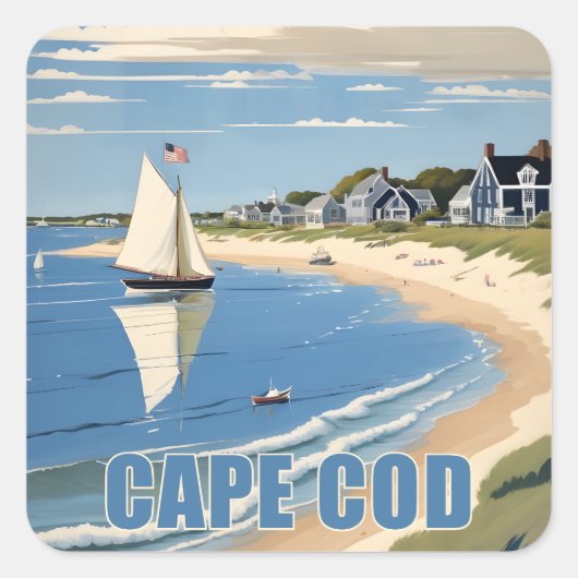 Cape Cod Massachusetts Vierkante Sticker (Voorkant)