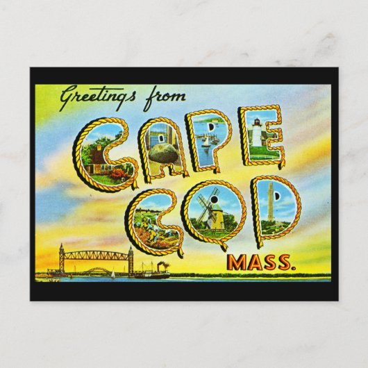 Cape Cod Massachusetts Vintage Ansichtkaart Briefkaart (Voorkant)