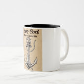 Cape Cod Massachusetts Vintage poster Tweekleurige Koffiemok (Voorkant rechts)