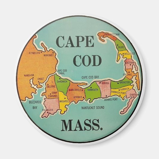Cape Cod Massachusetts vintage reis Magnet (Voorkant)