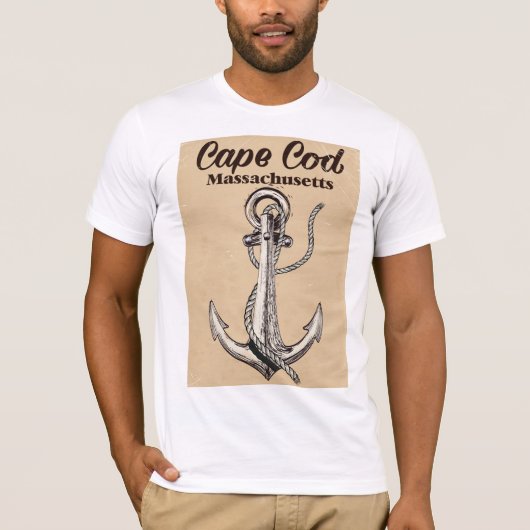Cape Cod Massachusetts Vintage reisposter T-shirt (Voorkant)