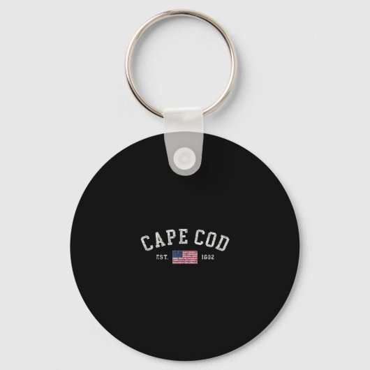 Cape Cod Massachusetts VS Vlag Opgericht 1602 Vaka Sleutelhanger (Voorkant)