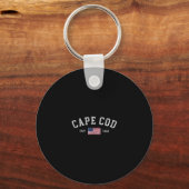 Cape Cod Massachusetts VS Vlag Opgericht 1602 Vaka Sleutelhanger (Voorkant)