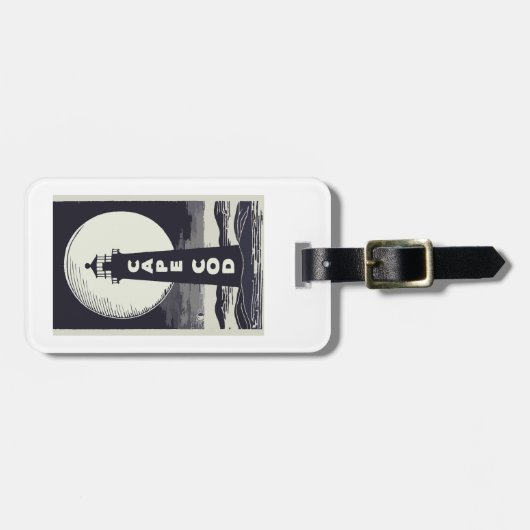 Cape Cod Massachusetts vuurtoren maan Bagagelabel (Voorkant horizontaal)