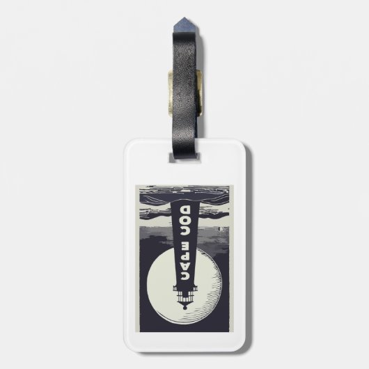 Cape Cod Massachusetts vuurtoren maan Bagagelabel (Achterkant verticaal)