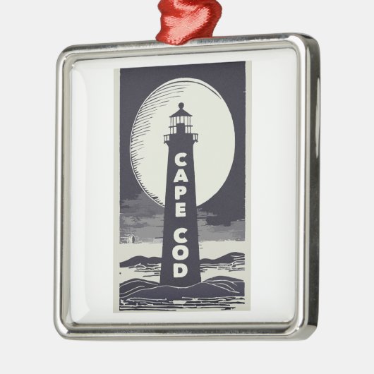 Cape Cod Massachusetts vuurtoren maan Metalen Ornament (Links)