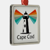 Cape Cod Massachusetts Vuurtoren Regenboog Metalen Ornament (Rechts)