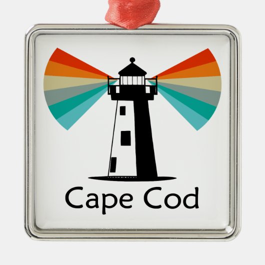 Cape Cod Massachusetts Vuurtoren Regenboog Metalen Ornament (Voorkant)