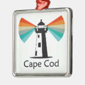 Cape Cod Massachusetts Vuurtoren Regenboog Metalen Ornament (Links)