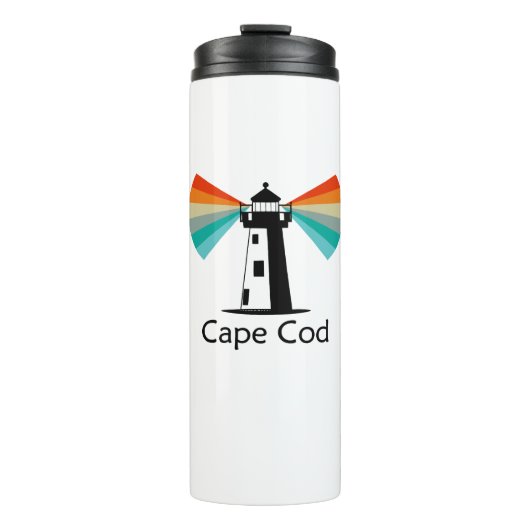 Cape Cod Massachusetts Vuurtoren Regenboog Thermosbeker (Voorkant)