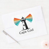 Cape Cod Massachusetts Vuurtoren Regenboog Vierkante Sticker (Envelop)