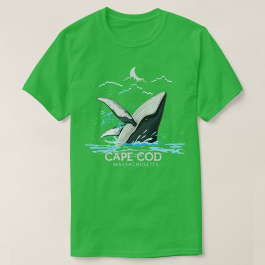 Cape Cod Massachusetts Walvis kijken bultrug Wha T-shirt (Design voorkant)