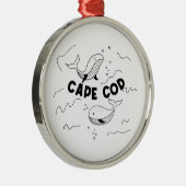 Cape Cod Massachusetts Walvissen Metalen Ornament (Rechts)