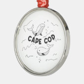 Cape Cod Massachusetts Walvissen Metalen Ornament (Links)