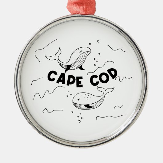 Cape Cod Massachusetts Walvissen Metalen Ornament (Voorkant)