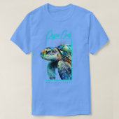 Cape Cod Massachusetts Waterverf Zee Turtle Port T-shirt (Design voorkant)