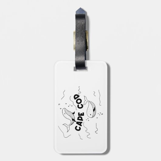 Cape Cod Massachusetts Whales Bagagelabel (Achterkant verticaal)