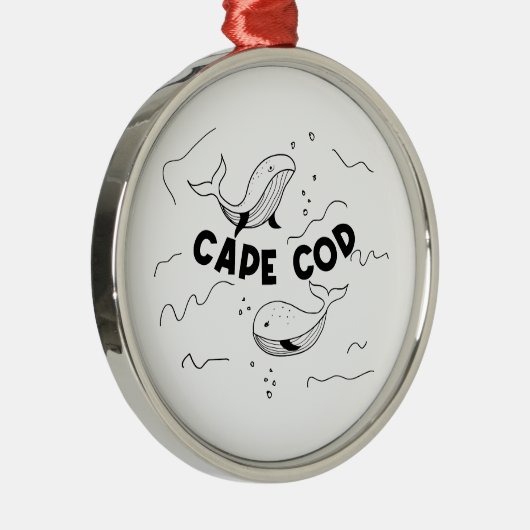 Cape Cod Massachusetts Whales Metalen Ornament (Rechts)