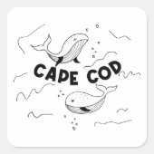 Cape Cod Massachusetts Whales Vierkante Sticker (Voorkant)