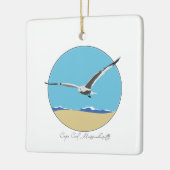 Cape Cod, Massachusetts Zee Gull over het strand Keramisch Ornament (Links)