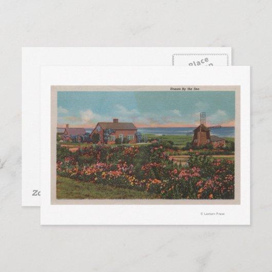 Cape Cod, MassachusettsHomes van het Zee Uitzicht Briefkaart (Voorkant / Achterkant)
